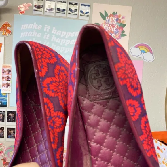 Tory Burch Red Purple Slip On Loafers Size 8.5