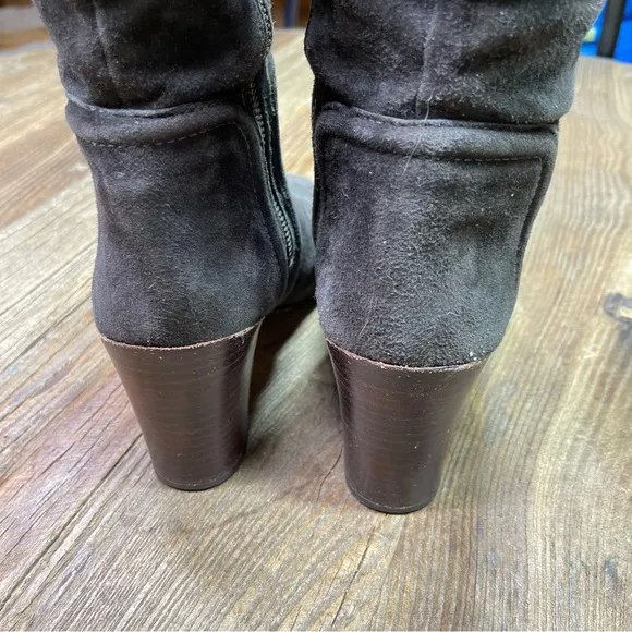 Tory Burch “Selma” Dark Brown Suede Riding Boots Size 7.5