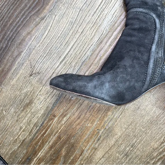 Tory Burch “Selma” Dark Brown Suede Riding Boots Size 7.5
