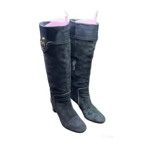 Tory Burch “Selma” Dark Brown Suede Riding Boots Size 7.5