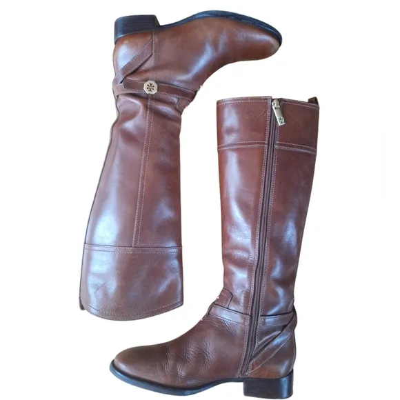 Tory Burch Sienna Brita Leather Tall Knee High Riding Boots 8.5
