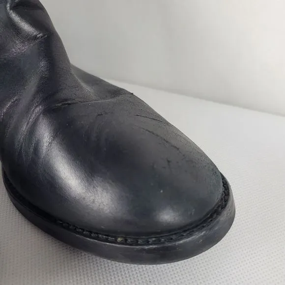 Tory Burch Simone Riding Boots Sz 7.5M Over The Knee Equestrian Black Leather