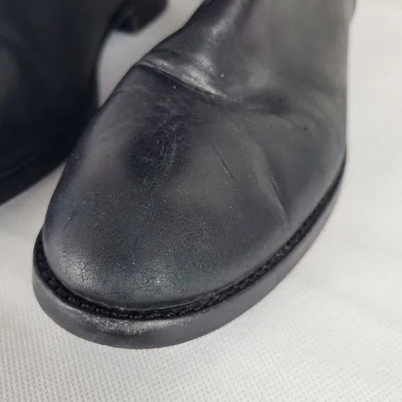 Tory Burch Simone Riding Boots Sz 7.5M Over The Knee Equestrian Black Leather