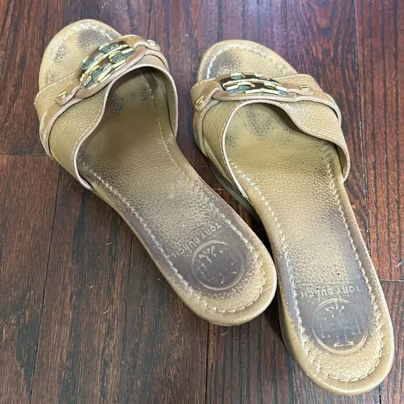 Tory Burch Tan Wedge Sandals
