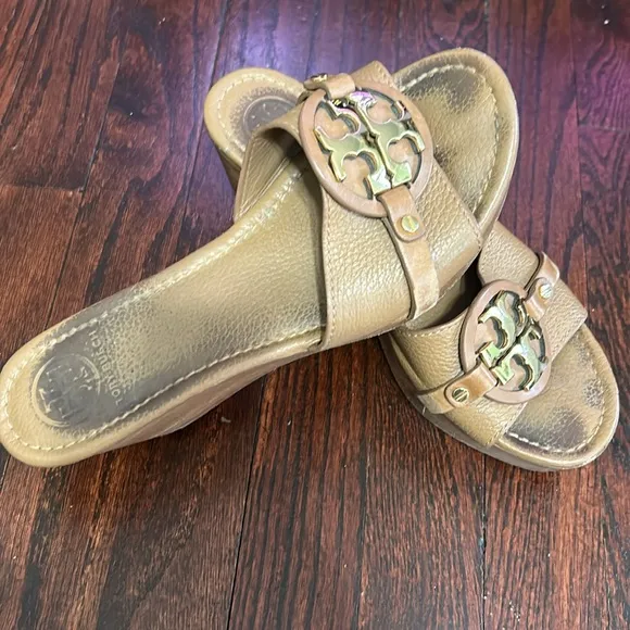 Tory Burch Tan Wedge Sandals