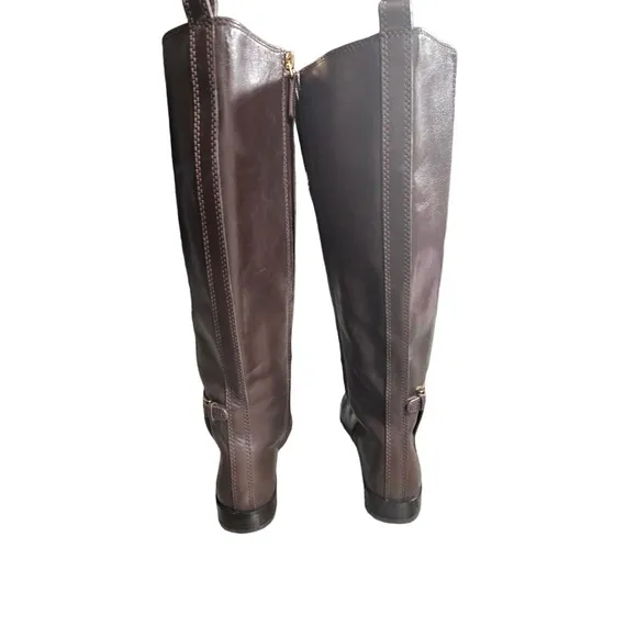 Tory Burch Wyatt 2 Brown Leather Riding Knee-High Boots Wmns Sz 7.5