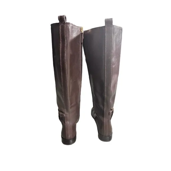 Tory Burch Wyatt 2 Brown Leather Riding Knee-High Boots Wmns Sz 7.5
