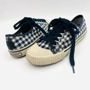 Tory Burch Canvas Printed Blue White Sneakers Size 7.5