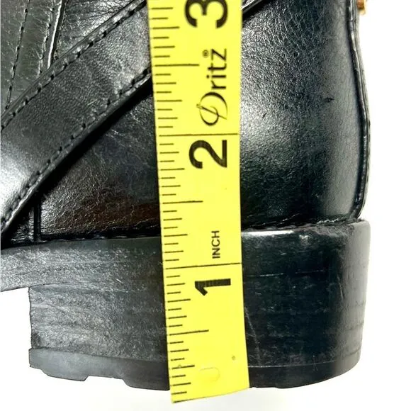 Tory Burch Teresa Black Leather Riding Boots