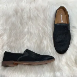 Trask Ali Black Calf Hair Slip On Loafers Sz 6