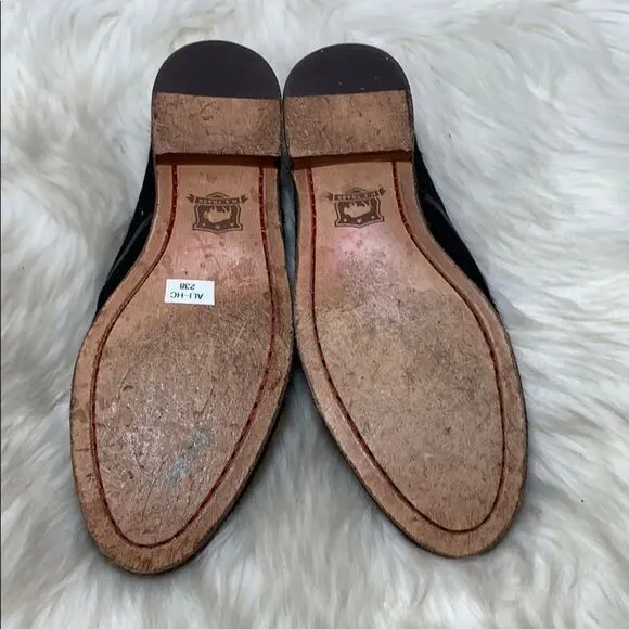 Trask Ali Black Calf Hair Slip On Loafers Sz 6