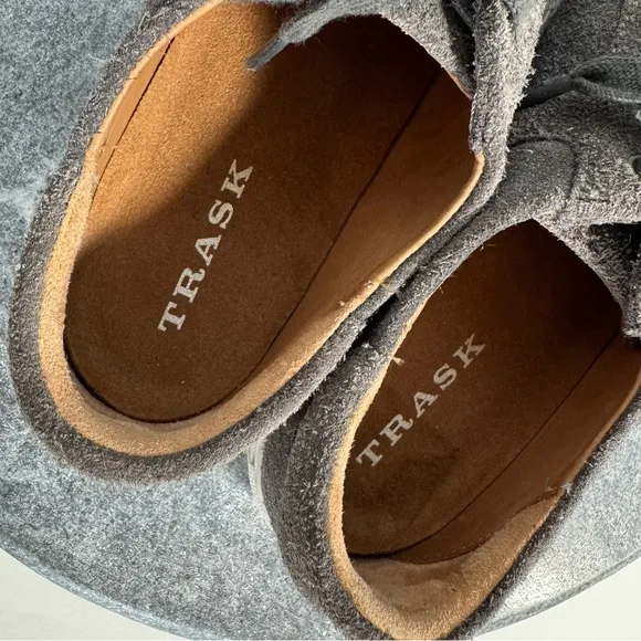 Trask Lindsey Suede Leather Grey Metallic Sneakers Tennis Shoes 36 6.5