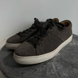 Trask Lindsey Suede Leather Grey Metallic Sneakers Tennis Shoes 36 6.5