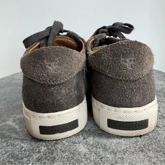 Trask Lindsey Suede Leather Grey Metallic Sneakers Tennis Shoes 36 6.5
