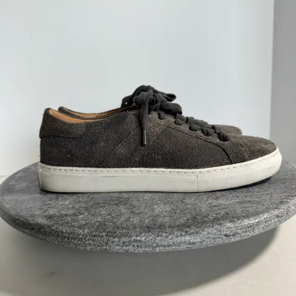 Trask Lindsey Suede Leather Grey Metallic Sneakers Tennis Shoes 36 6.5
