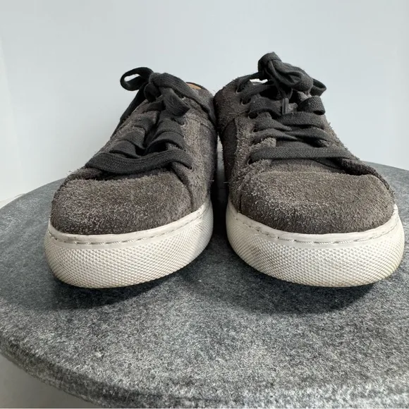 Trask Lindsey Suede Leather Grey Metallic Sneakers Tennis Shoes 36 6.5