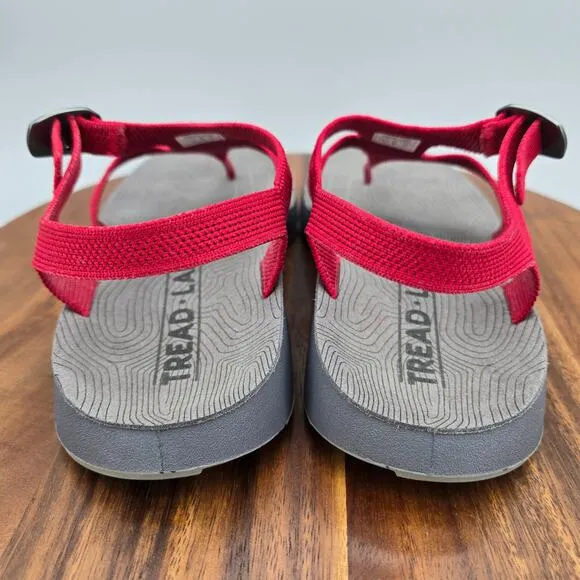Tread Labs Albion Sandals Women's 10 Ruby Red Trail Sport Outdoor Comfort Thong