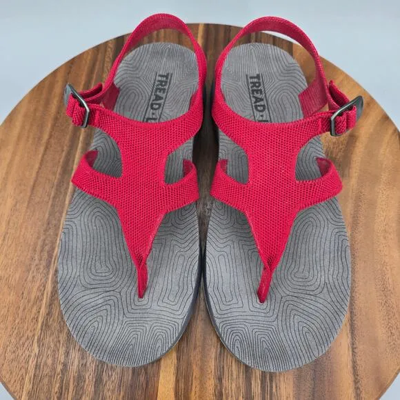Tread Labs Albion Sandals Women's 10 Ruby Red Trail Sport Outdoor Comfort Thong