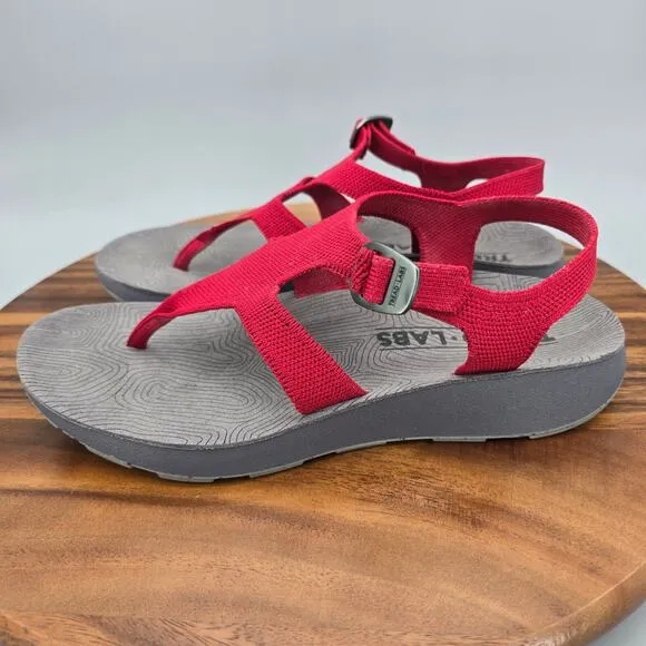 Tread Labs Albion Sandals Women's 10 Ruby Red Trail Sport Outdoor Comfort Thong