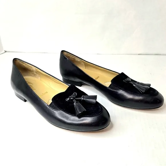 Trotters leather loafers. Black 7N