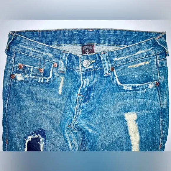 True Religion Crop Distressed Jeans