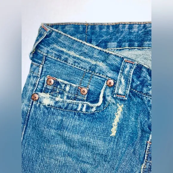 True Religion Crop Distressed Jeans