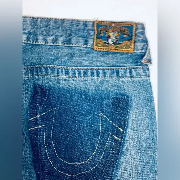 True Religion Crop Distressed Jeans