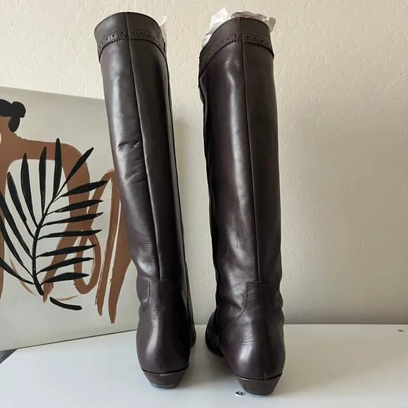 Tuckernuck Brown Middleton Leather Knee High Equestrian Boots Size 6.5 New