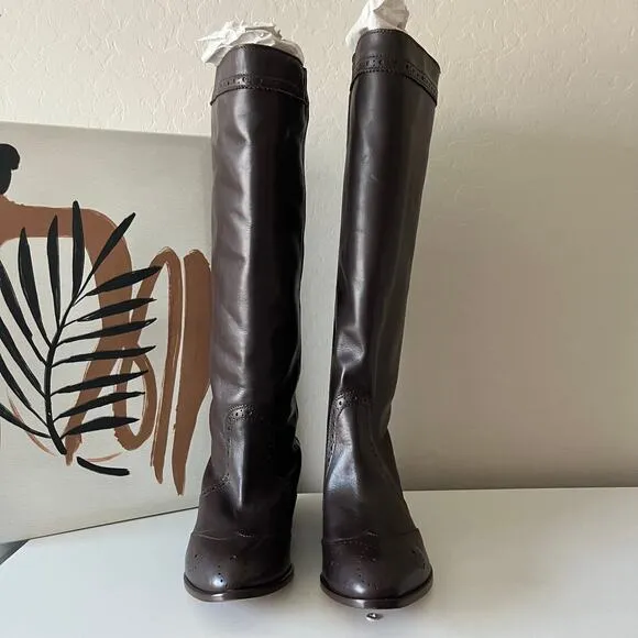 Tuckernuck Brown Middleton Leather Knee High Equestrian Boots Size 6.5 New