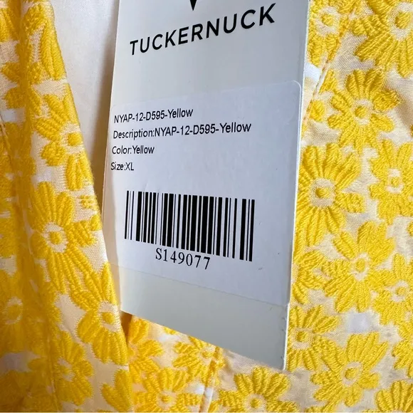 Tuckernuck Yellow Daisy Jacquard Aurelia Dress NEW