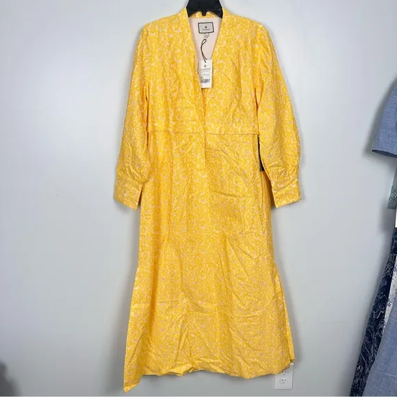 Tuckernuck Yellow Daisy Jacquard Aurelia Dress NEW