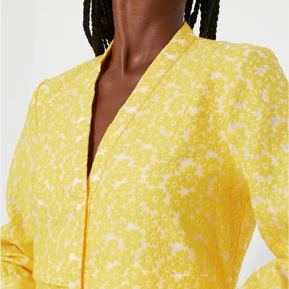 Tuckernuck Yellow Daisy Jacquard Aurelia Dress NEW