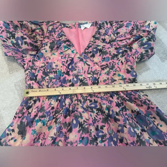 Tucknernuck Hyacinth House Pink Floral Sheila Mini Dress (Size M)