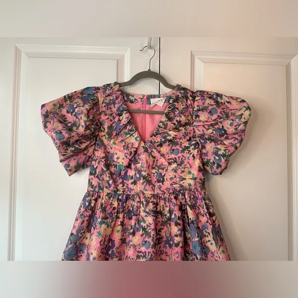 Tucknernuck Hyacinth House Pink Floral Sheila Mini Dress (Size M)