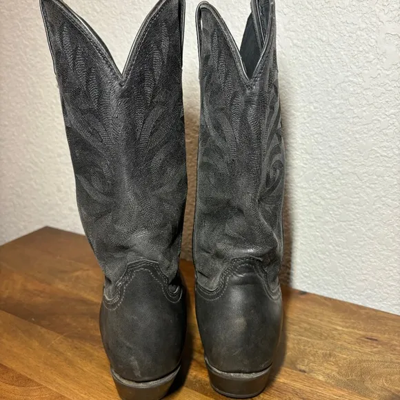 Twisted X Men's Black Smooth Leather Western Cowboy Boots Patterned  Size 10 D