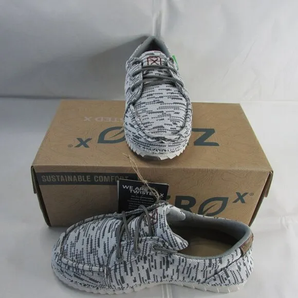 Twisted X Youth Zero X Casual Canvas Sneakers White &amp; Grey LXP00285