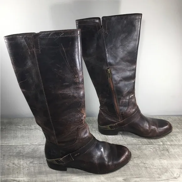UGG 1001637 Channing II Women's Distressed Leather Riding Tall Boots Booties 7