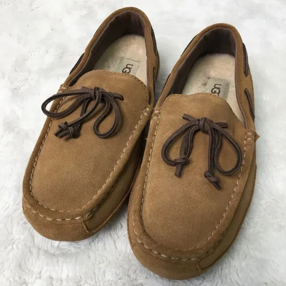 UGG 1005350 Men's Slip On Moccasin Loafers Chestnut Brown Suede Shoes Size 8