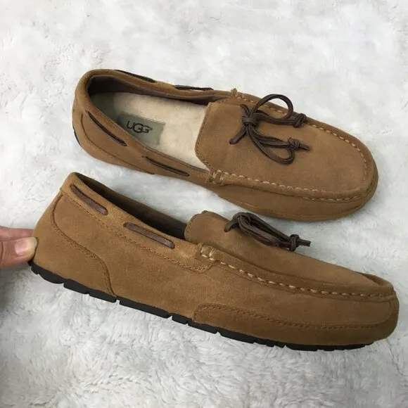 UGG 1005350 Men's Slip On Moccasin Loafers Chestnut Brown Suede Shoes Size 8