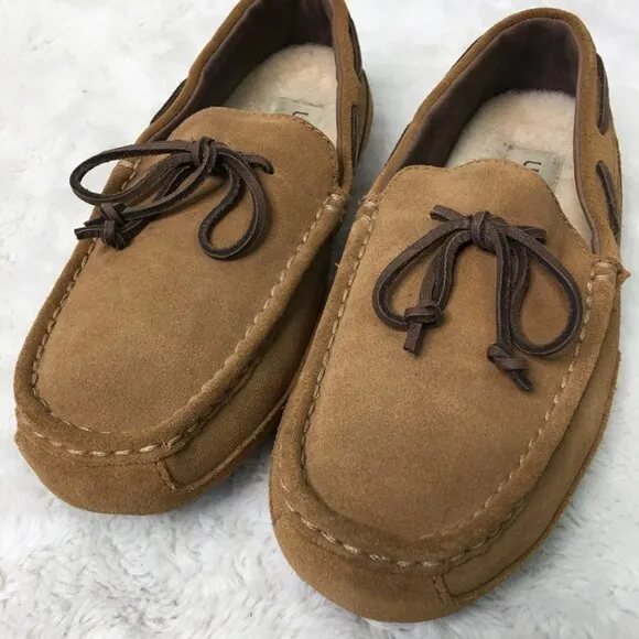 UGG 1005350 Men's Slip On Moccasin Loafers Chestnut Brown Suede Shoes Size 8