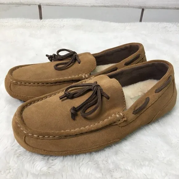 UGG 1005350 Men's Slip On Moccasin Loafers Chestnut Brown Suede Shoes Size 8