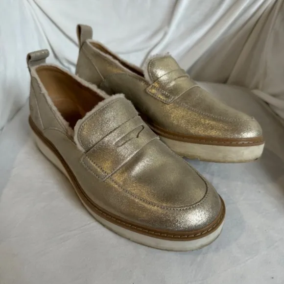 UGG Atwater Metallic Slip On Wool Loafers Footwear Woman Lady Size 8.5
