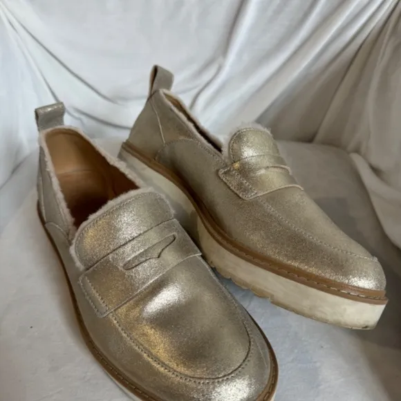UGG Atwater Metallic Slip On Wool Loafers Footwear Woman Lady Size 8.5