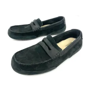 UGG Australia Men's Tucker Black Nubuck Leather Slip-On Driver Loafers 1008831