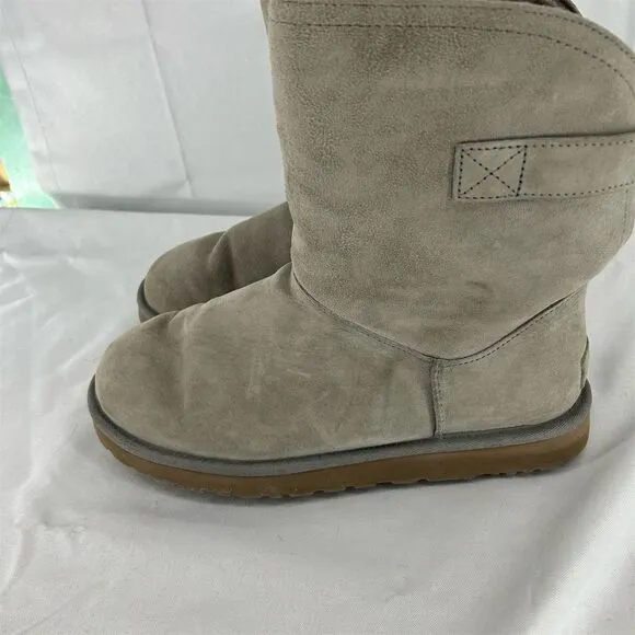 UGG Australia Women's Gray Remora Buckle Booties Size 10 Winter Casual
