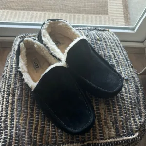 UGG Black and Cream Slip-On Loafers