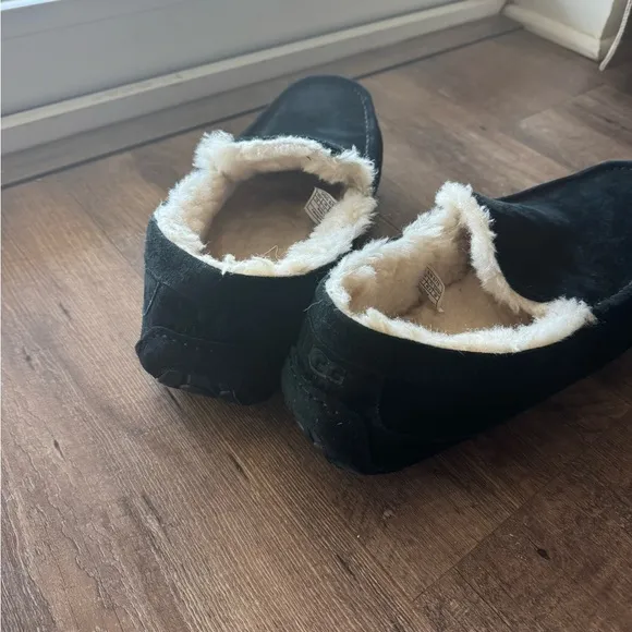 UGG Black and Cream Slip-On Loafers