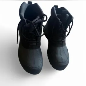 UGG Black Lace-Up Boots minimalist size 13 casual monochrome
