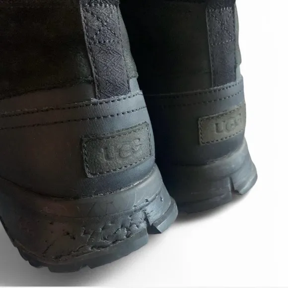 UGG Black Lace-Up Boots minimalist size 13 casual monochrome