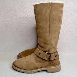 UGG Braiden Suede Tall Riding Boots-Brown/Tan-Women’s 5-Classic-Cozy-Winter-Boho